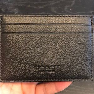 Coach leather money clip card case